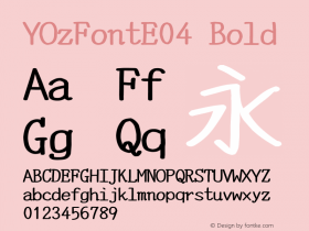 YOzFontE04 Bold Version 12.12 Font Sample