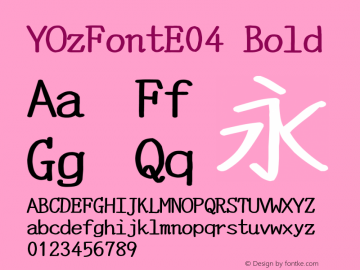 YOzFontE04 Bold Version 12.14 Font Sample
