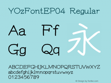 YOzFontEP04 Regular Version 12.03 Font Sample