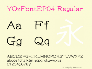 YOzFontEP04 Regular Version 12.14 Font Sample