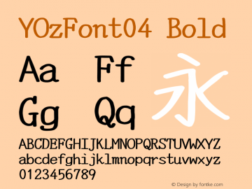 YOzFont04 Bold Version 12.12 Font Sample