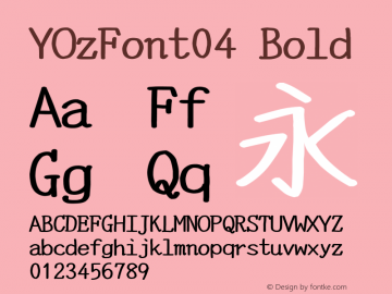 YOzFont04 Bold Version 12.14 Font Sample