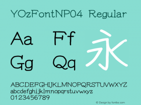 YOzFontNP04 Regular Version 12.03 Font Sample