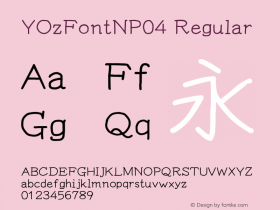 YOzFontNP04 Regular Version 12.12 Font Sample
