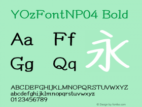 YOzFontNP04 Bold Version 12.12 Font Sample