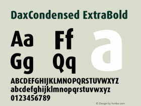 DaxCondensed ExtraBold Version 001.000图片样张