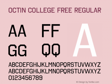 Octin College Free Regular Version 1.000 Font Sample