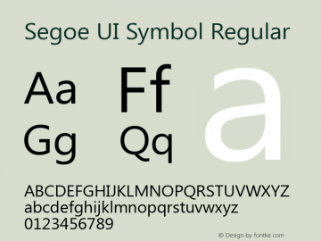Segoe UI Symbol Regular Version 5.46 Font Sample
