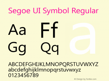 Segoe UI Symbol Regular Version 6.06 Font Sample