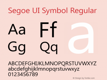 Segoe UI Symbol Regular Version 6.15 Font Sample