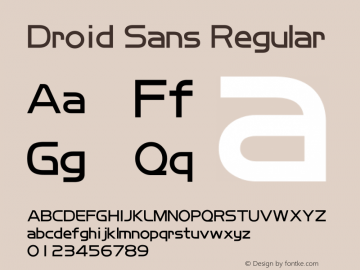Droid Sans Regular Version 1.00 build 114图片样张