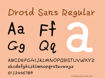 Droid Sans Regular Version 1.00 build 114 Font Sample