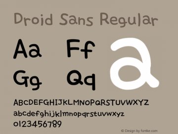 Droid Sans Regular Version 1.00 build 114 Font Sample