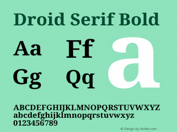 Droid Serif Bold Version 1.03 Font Sample