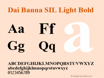 Dai Banna SIL Light Bold Version 2.000 Font Sample