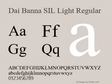 Dai Banna SIL Light Regular Version 2.000 Font Sample