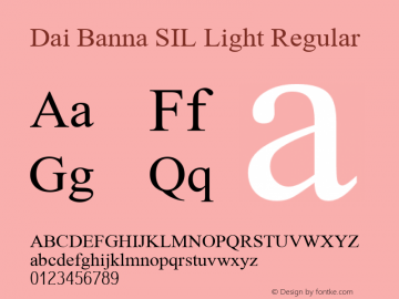 Dai Banna SIL Light Regular Version 2.001 Font Sample