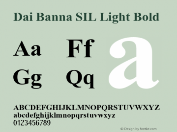 Dai Banna SIL Light Bold Version 2.200 Font Sample