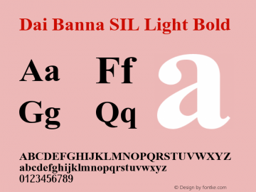 Dai Banna SIL Light Bold Version 2.200 Font Sample