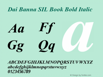 Dai Banna SIL Book Bold Italic Version 2.200 Font Sample