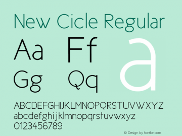 New Cicle Regular Version 001.000图片样张