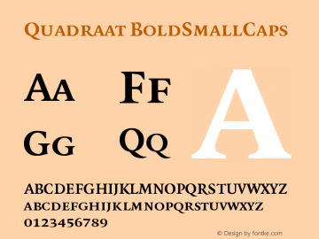 Quadraat BoldSmallCaps Version 001.000 Font Sample