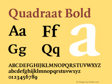 Quadraat Bold Version 001.000 Font Sample