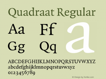 Quadraat Regular Version 001.000 Font Sample