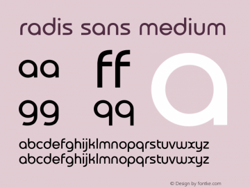 Radis Sans Medium Version 0.8b Font Sample