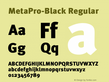 MetaPro-Black Regular Version 7.460;PS 7.046;hotconv 1.0.38图片样张