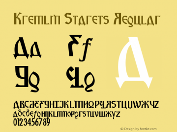 Kremlin Starets Regular Version 1.00 November 28, 2007, initial release Font Sample