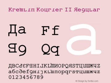 Kremlin Kourier II Regular Version 1.00 November 25, 2007, initial release Font Sample