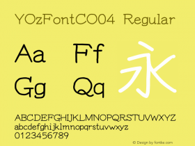 YOzFontCO04 Regular Version 12.15 Font Sample