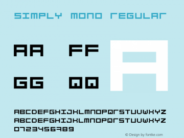 Simply Mono Regular Version 001.000 Font Sample