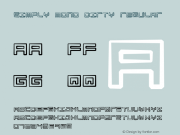 Simply Mono Dirty Regular Version 001.000 Font Sample