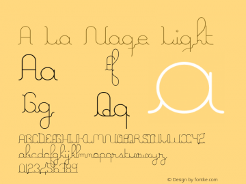 A La Nage Light Version 002.000 Font Sample
