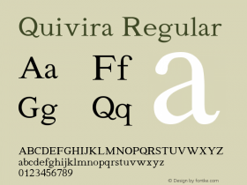 Quivira Regular Version 2.6 Font Sample