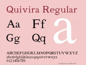 Quivira Regular Version 3.7 Font Sample