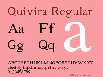 Quivira Regular Version 4.0 Font Sample