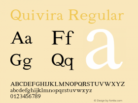 Quivira Regular Version 3.8 Font Sample