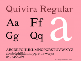 Quivira Regular Version 4.1 Font Sample