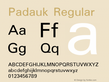 Padauk Regular Version 2.4 Font Sample
