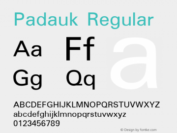 Padauk Regular Version 2.5 Font Sample