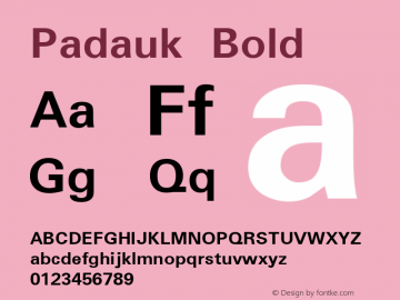 Padauk Bold Version 2.5 Font Sample