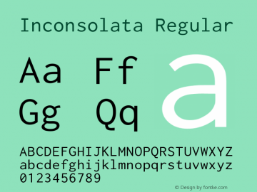 Inconsolata Regular Version 001.010 Font Sample