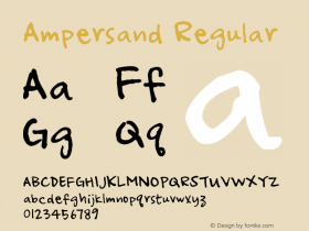 Ampersand Regular Version 1.00 May 29, 2005, initial release图片样张