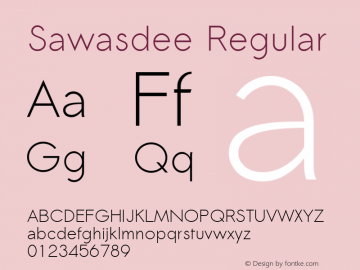 Sawasdee Regular Version 001.003: 2008-05-16 Font Sample