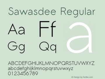 Sawasdee Regular Version 001.004: 2009-07-22 Font Sample