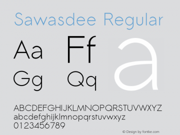 Sawasdee Regular Version 001.007: 2012-02-13 Font Sample