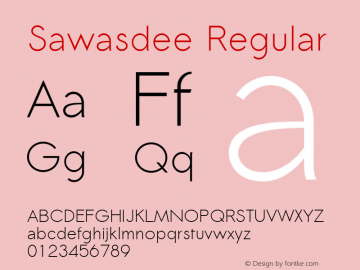 Sawasdee Regular Version 001.007: 2012-02-13图片样张